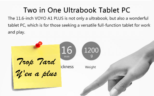 Ultrabook 11.6 Voyo A1 PLUS Ultimate WiFi au look (...)