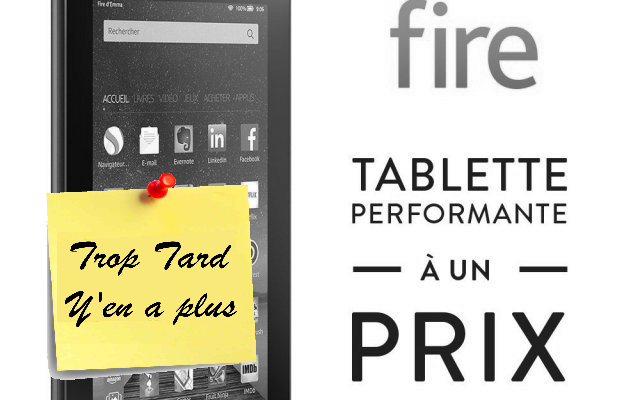 Tablette Android Amazon Fire 7 plusieurs couleurs à 39€99