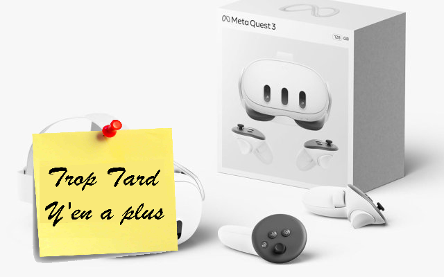 Le Casque VR Meta Quest 3 128Go à 424,99€