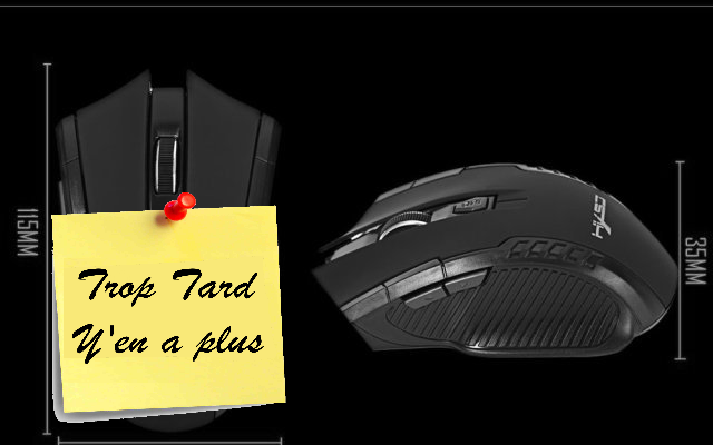 Souris Gamer 2400DPI sans fil à 3€49