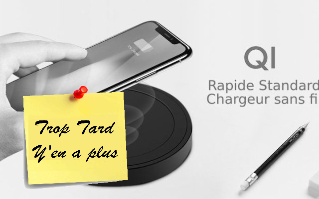 Chargeur QI Sans Fil premier prix à 1€82