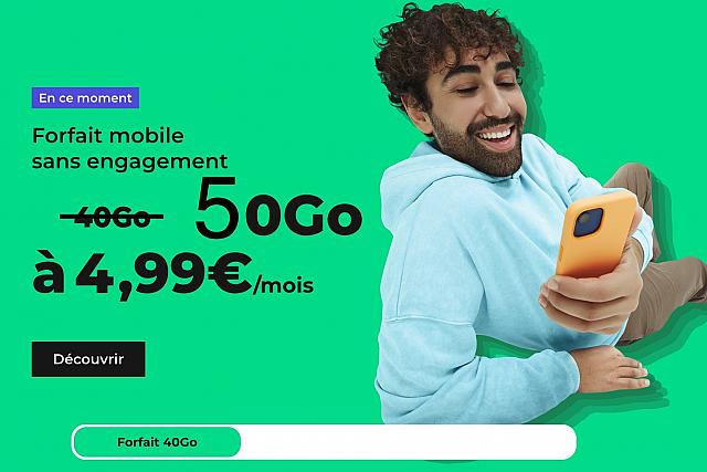 Deal Forfait Red by SFR 50 Go 4G/20 Go UE/DOM, Appels, (...)