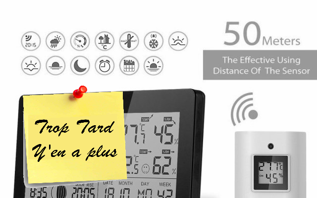 Station Météo Température Hygrométrie Intérieur/Extérieur (...)