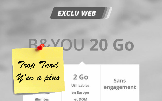 Forfait Smartphone Bouygues 20Go à 4€99 et pas que la (...)