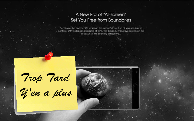 Smartphone Bluboo S1 quasi sans bord, double capteur (...)