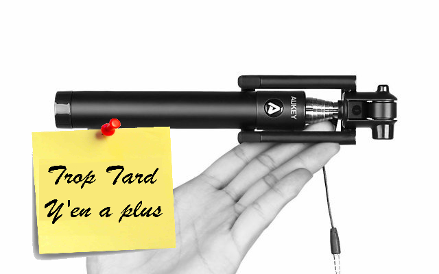 Perche à Selfies Aukey Noire filaire à 1.5€ @ Amazon