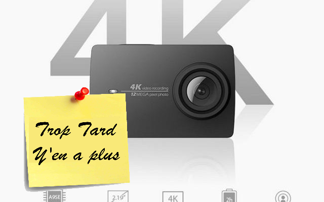 Grande vente Xiaomi YI, Caméra sport YI 4K à 186€, (...)