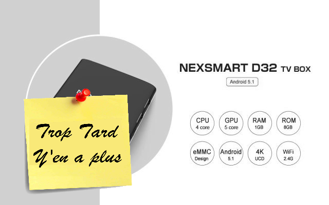 Nouvelle Box TV 4K Android NEXSMART D32 à 23€54