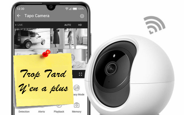 Caméra Surveillance WiFi TP-LINK Tapo 360° 1080P à 26€90 (...)