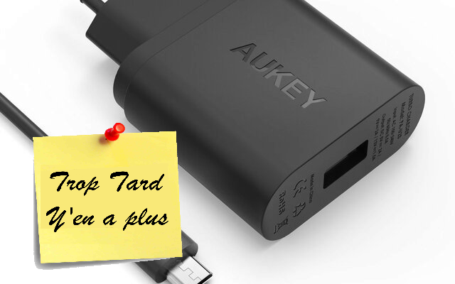 Chargeur USB rapide AUKEY Quick Charge 2.0 18W certifié (…)
