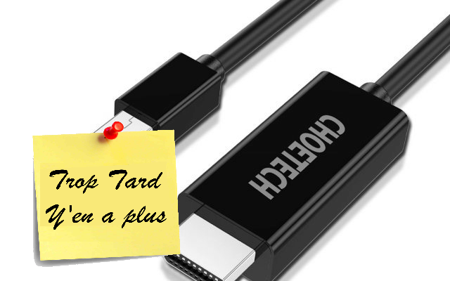 Câble Mini DisplayPort DP Vers HDMI CHOETECH à 5€39