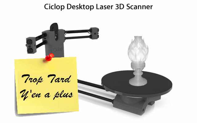 Scanner laser pour Imprimante 3D Ciclop à 73€96