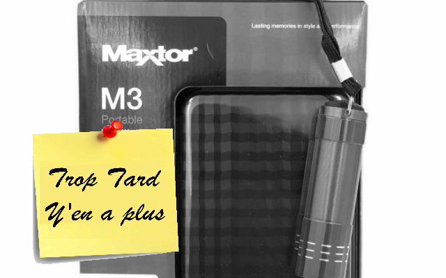 Disque Externe MAXTOR M3 1 To USB 3.0 avec lampe 39€99 (...)