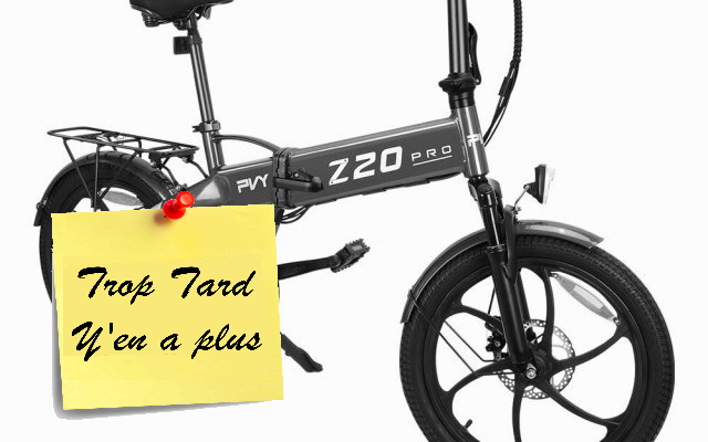 Le vélo électrique pliant PVY Z20 PRO à 728€