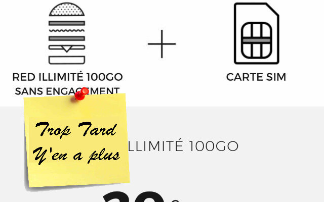 Abonnement Mobile SFR RED illimité à vie 100Go de data (...)