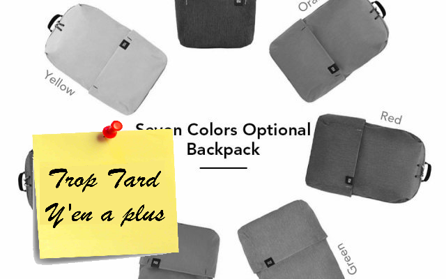 Sac à dos Xiaomi 10L noir à 4€98