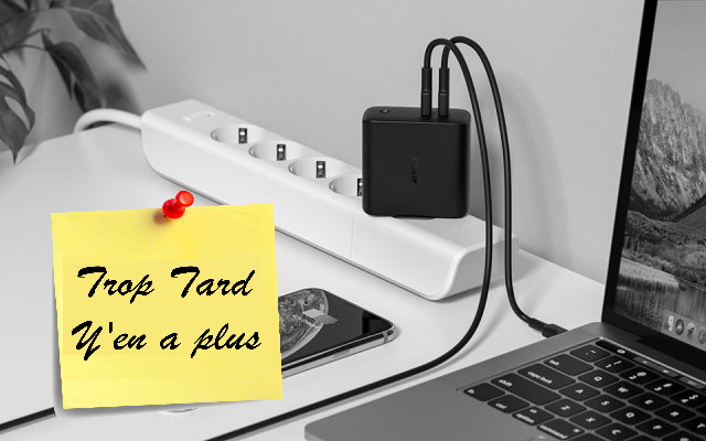 Chargeur USB C 60W AUKEY PA-D5, double USB C pour PC (...)