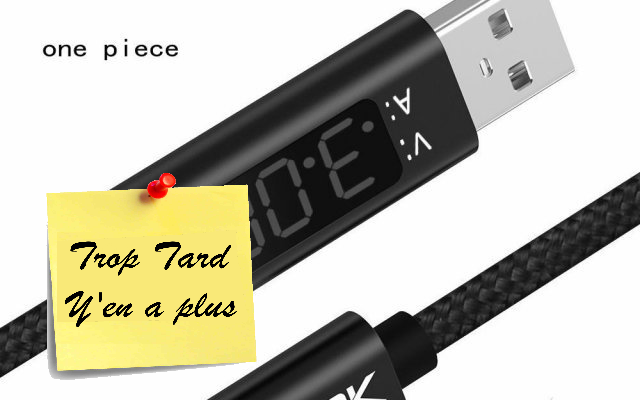 Câble USB TOPK AC27, affichage Intensité & Tension, (...)