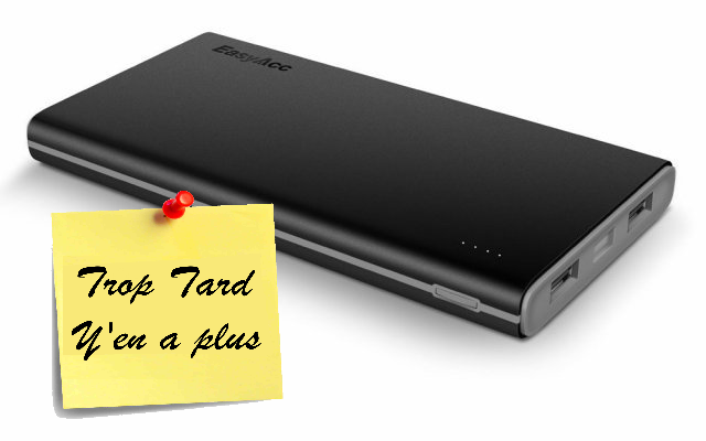 Batterie Externe EasyAcc 10000mah 2.4A charge SMART et (...)