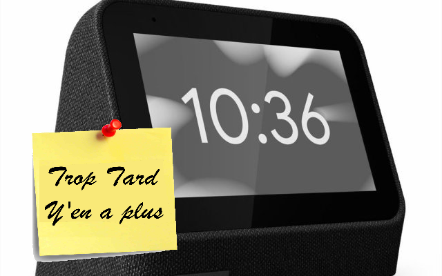 L'Assistant vocal Google Lenovo Smart Clock 2 à 27,99€ (...)