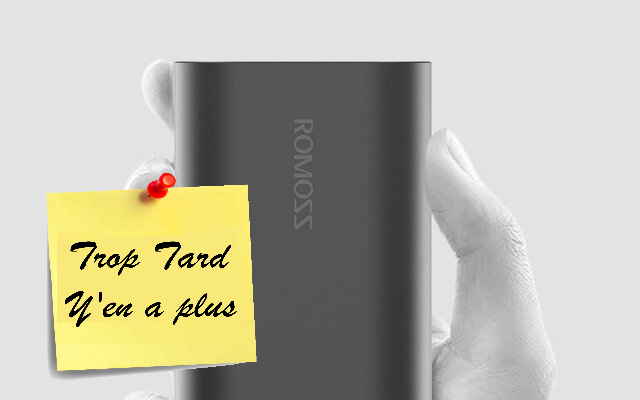 Batterie Powerbank Romoss 10000 mAh avec entrée Lighning (...)