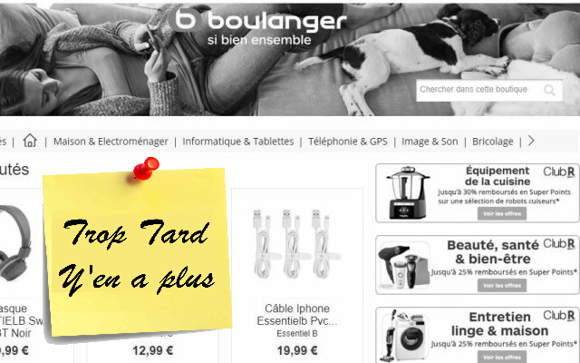 25% sur la Boutique Boulanger Rakuten