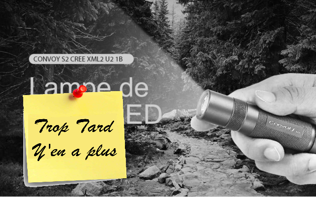 Lampe de poche LED Convoy S2+, 500-1000 Lumens à (...)
