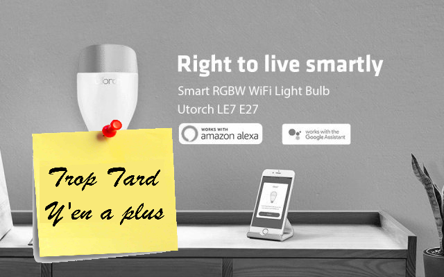 Ampoule connectée Utorch E27 toutes couleurs Alexa / (...)