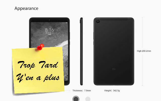 La XIAOMI MI PAD 4 , l'ipad mini Chinois version 4G LTE (...)
