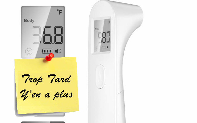 Thermomètre frontal infrarouge sans contact à 16.20€ @ (...)
