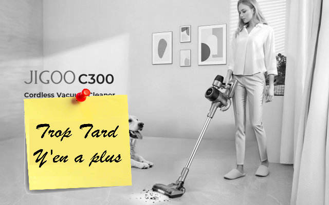Aspirateur Balai sans fil JIGOO C300, 30 KPa, écran (…)