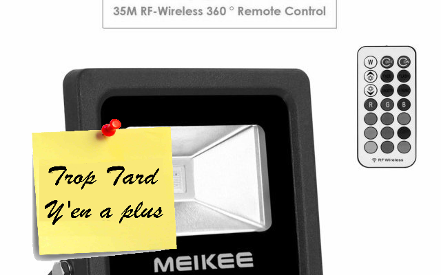 Projecteur extérieur LED IP66 MEIKEE 16 couleurs et (...)