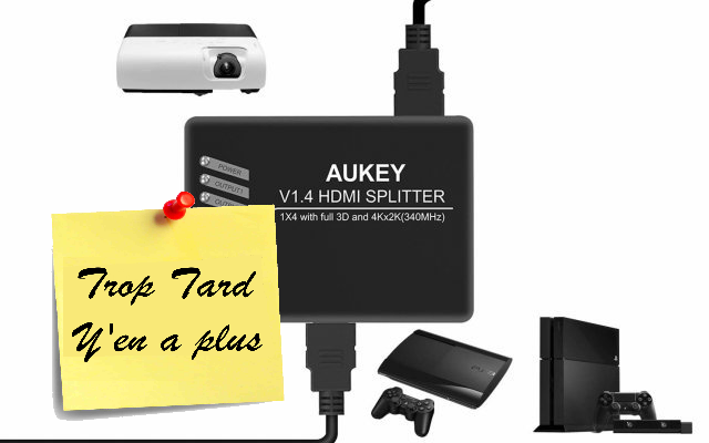 Commutateur AUKEY HDMI, 1 entrée et 4 sorties compatible (...)