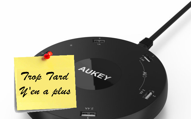 Station chargeur USB Aukey 6 Ports 9€99