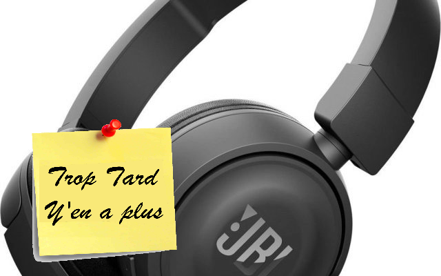 Casque bluetooth JBL Harman T450BT Supra-Aural à 29€ @ (…)