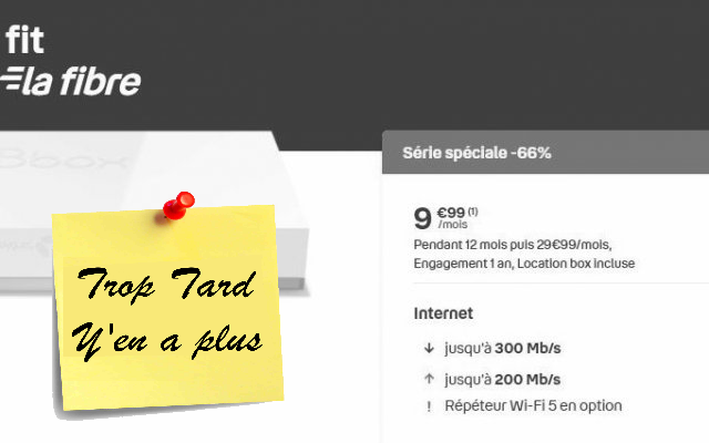 Abonnement Fibre Bouygues Telecom Bbox Fit à 9€99 pendant (...)