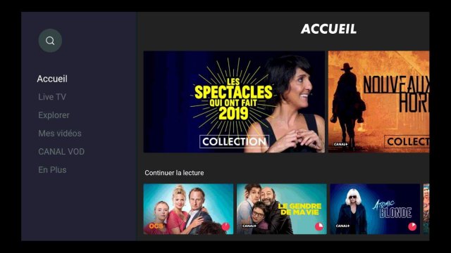 l'interface de Mycanal