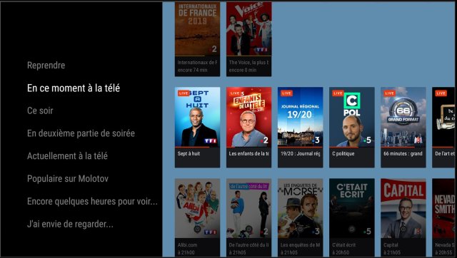 Molotov TV, gratuit pour les chaines de la TNT