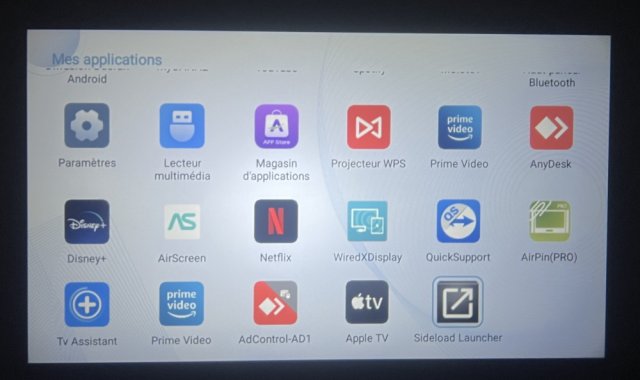 Le tiroir d'applications