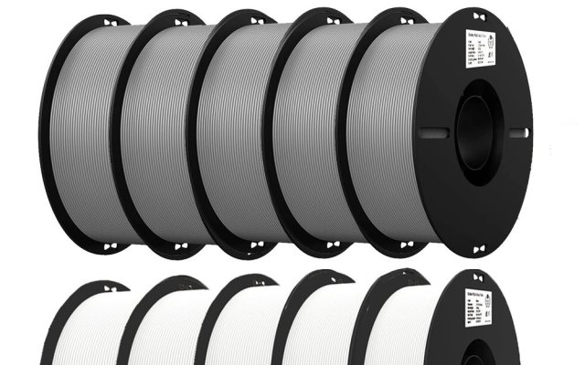 10 bobines de 1 Kg Filament PLA Creality Ender, Gris 5 (…)