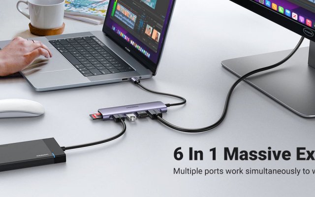 Le HUB USB C Ugreen 6 en 1 avec HDMI et lecteur carte à (...)