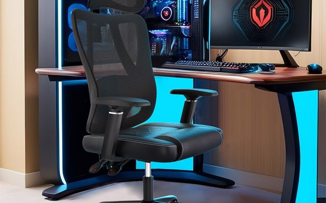 Chaise ACGAM CG-5455M, ergonomique pour travail bureau (...)