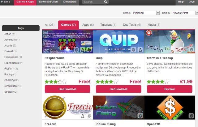 Le magasin d'application pour Raspberry PI
