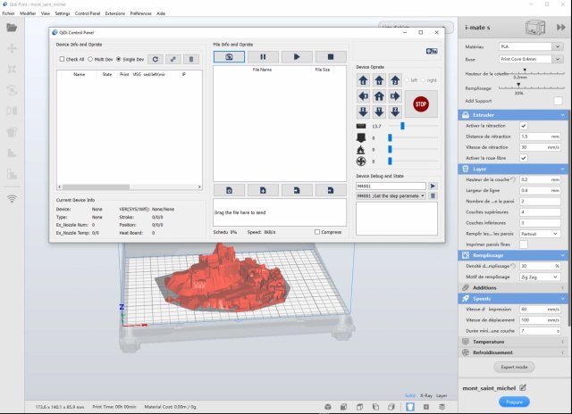 Le logiciel QIDI PRINT avec le module de pilotage via WIFI