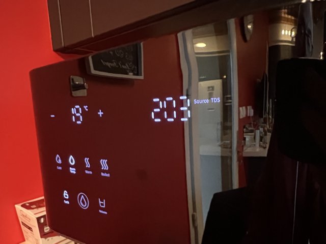 L'écran tactile avec affichage du TDS