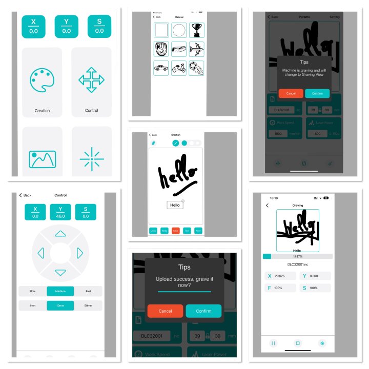 L'application mobile, pour des projets de gravure basiques