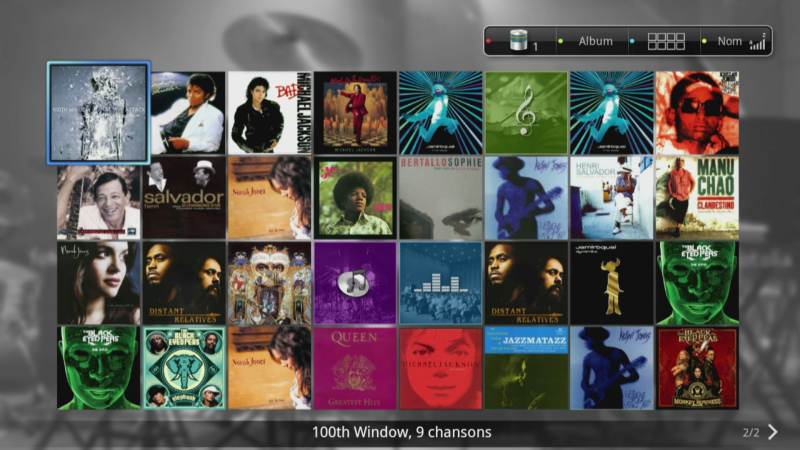 Tizzbird F30, le menu de sélection de musique