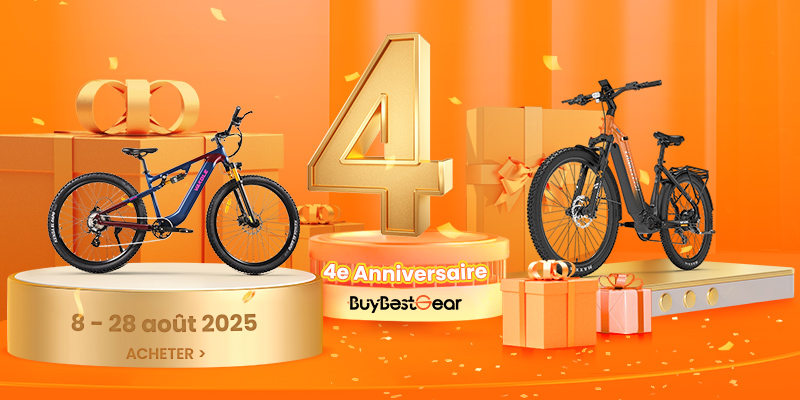 4 ans Buybestgear, nombreux vélos électriques Fat Bike et plus en promotion pour l'anniversaire