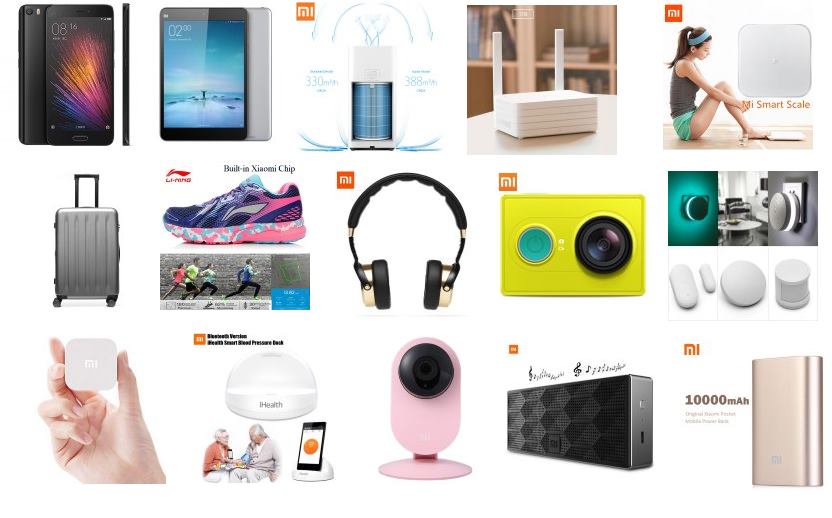Quelques produits Xiaomi