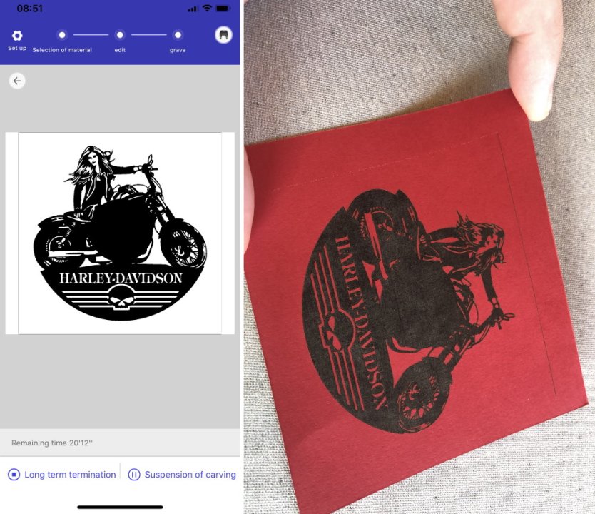 La gravure de papier ou carton est facile
